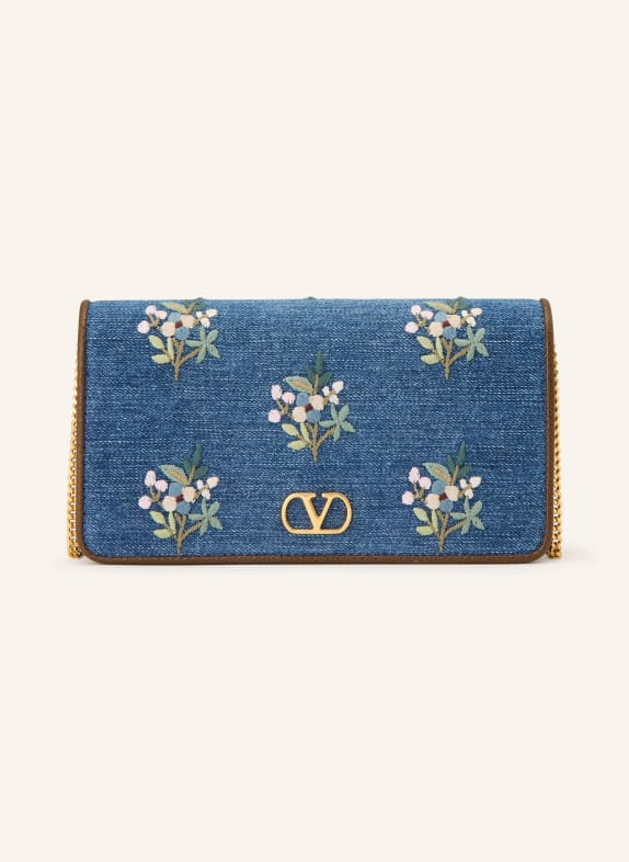 VALENTINO GARAVANI Umhängetasche VLOGO SIGNATURE MINI BLAU / HELLROSA / GRÜN