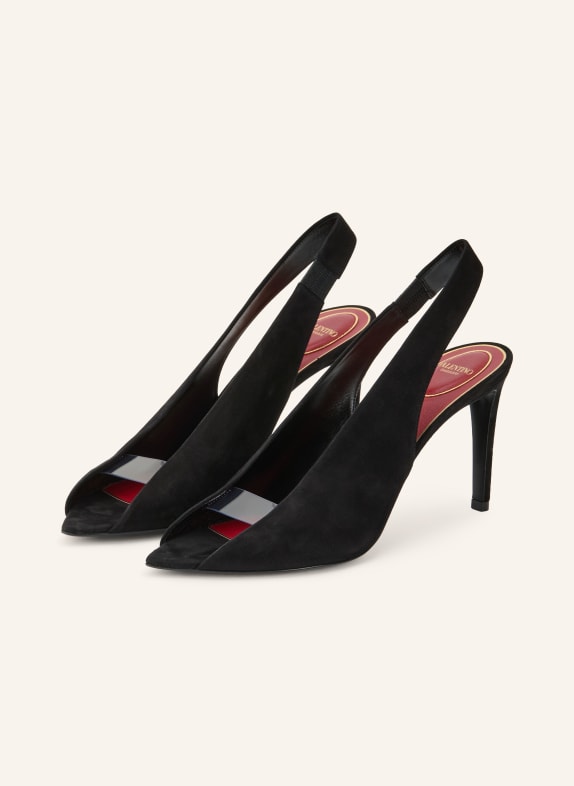 VALENTINO GARAVANI Peeptoes VG RÉVÉLÉ SCHWARZ