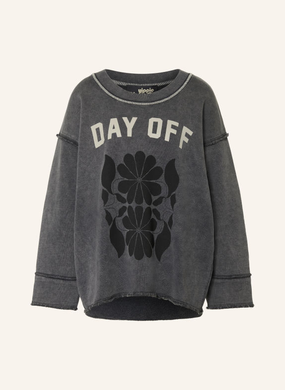 yippie hippie Bluza oversize SZAROBRĄZOWY / ECRU / CZARNY