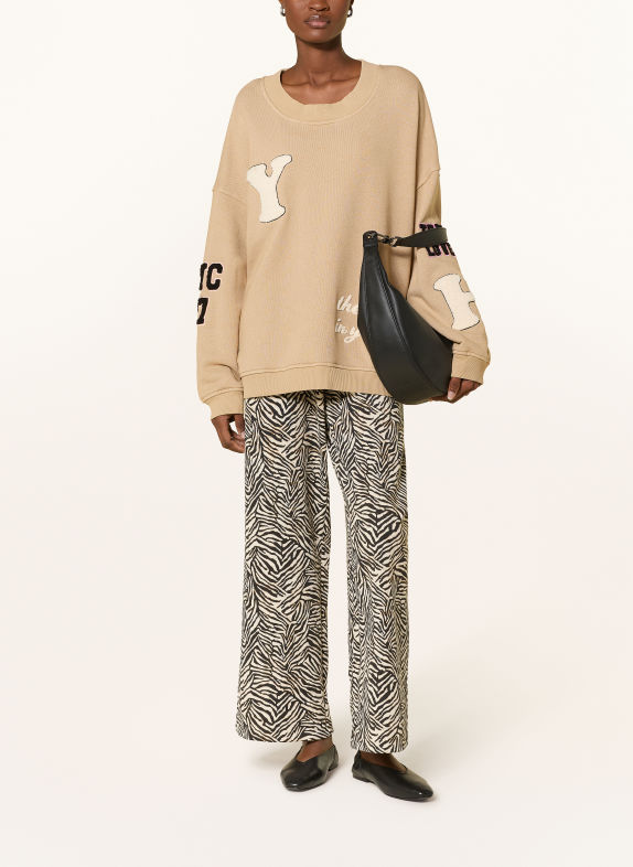 yippie hippie Oversized sweatshirt LICHTBRUIN / ECRU / ROZE