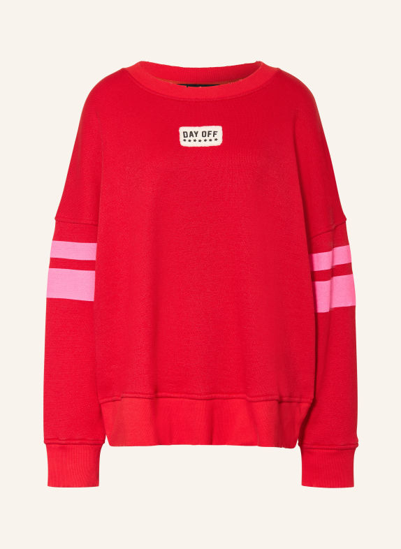 yippie hippie Bluza oversize CZERWONY / JASKRAWY MOCNORÓŻOWY / BIAŁY