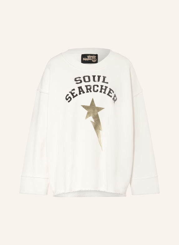 yippie hippie Bluza oversize ECRU / ZŁOTY / CZARNY