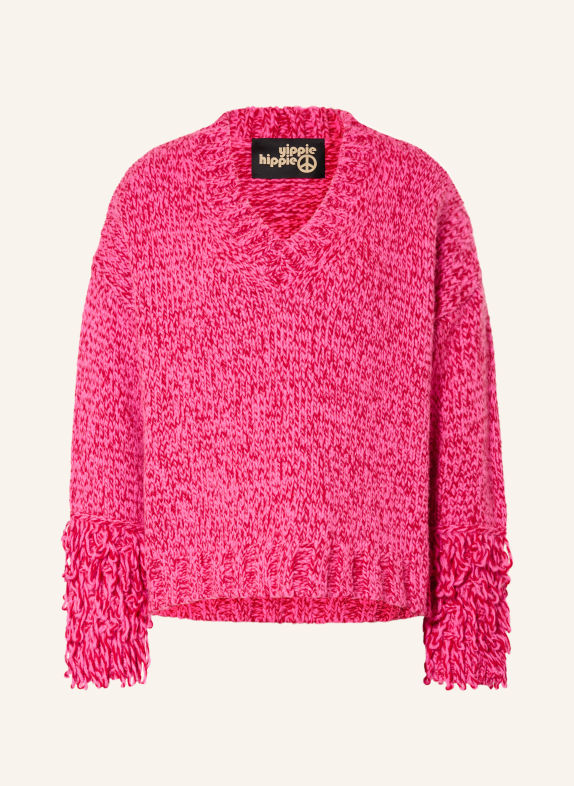 yippie hippie Pullover NEONPINK / DUNKELROT