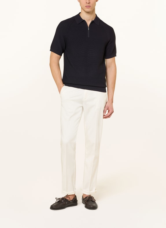 REISS Strikket poloshirt ESTATE MØRKEBLÅ