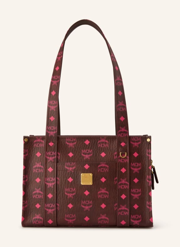 MCM Schultertasche AREN SMALL DUNKELBRAUN / GOLD / PINK