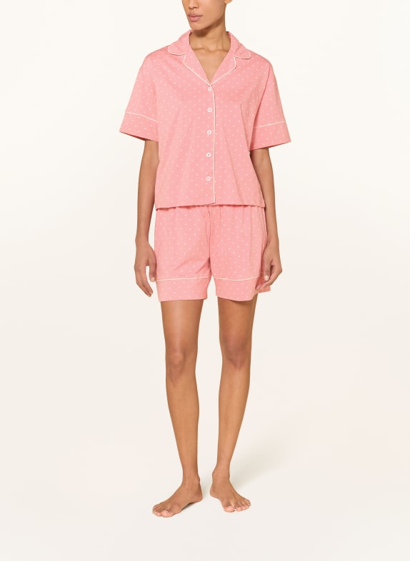 mey Shorty-pyjama serie CROCHET DOTS ROZE / ECRU