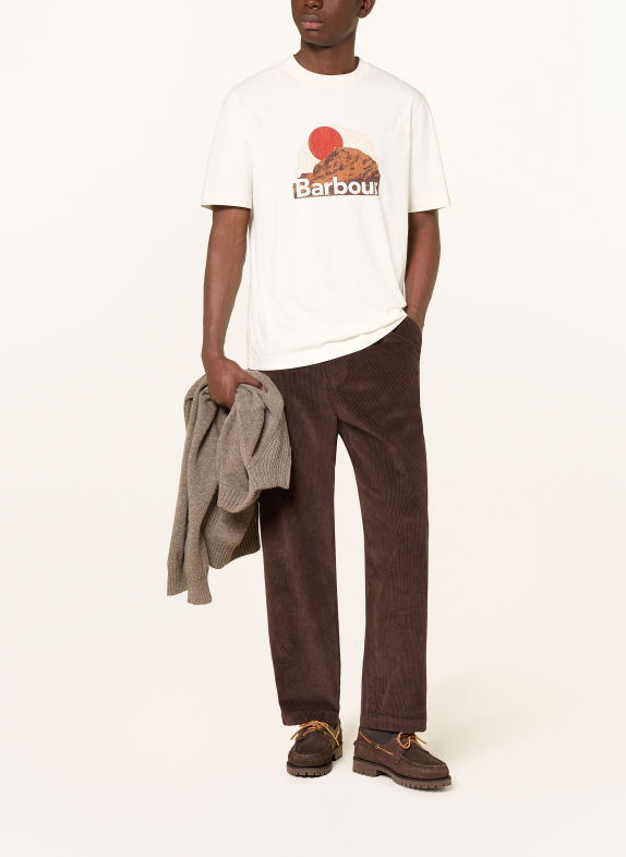 Barbour WADSWORTH T-shirt ECRU / BROWN / DARK RED