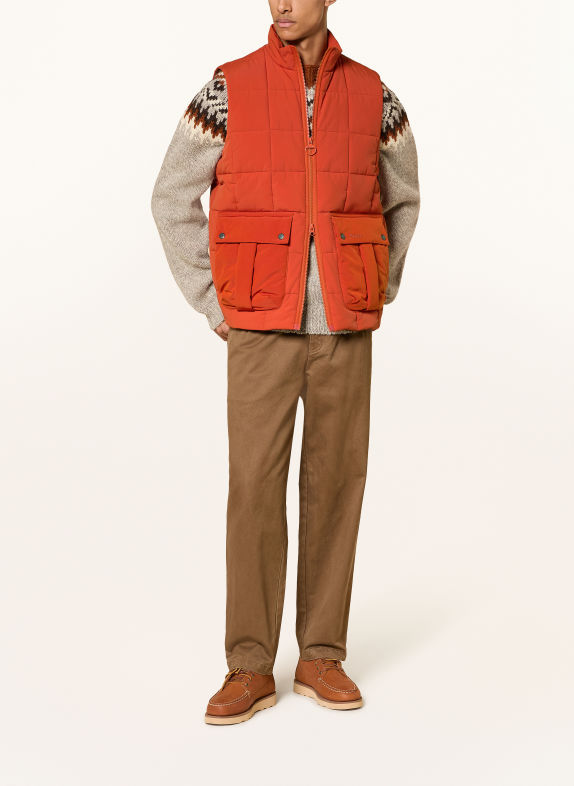 Barbour Steppweste AKELD DUNKELORANGE
