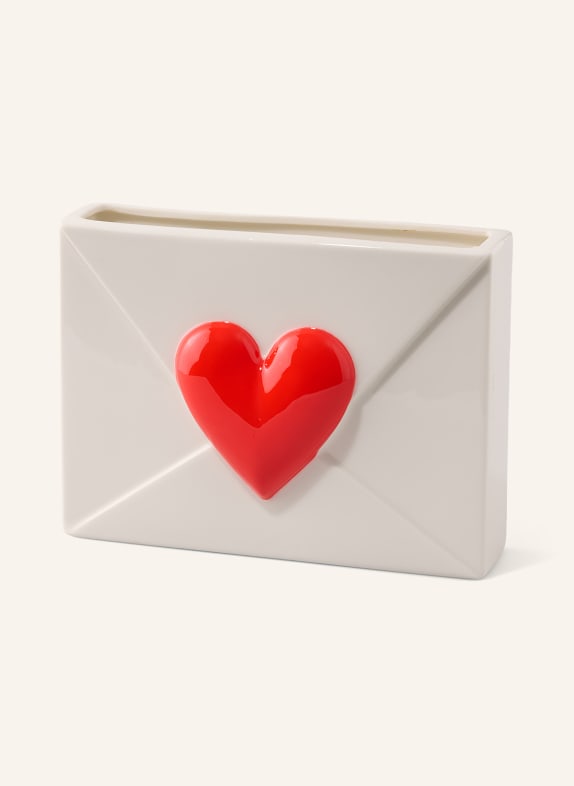 fluid MARKET Vase HEART CREME / ROT