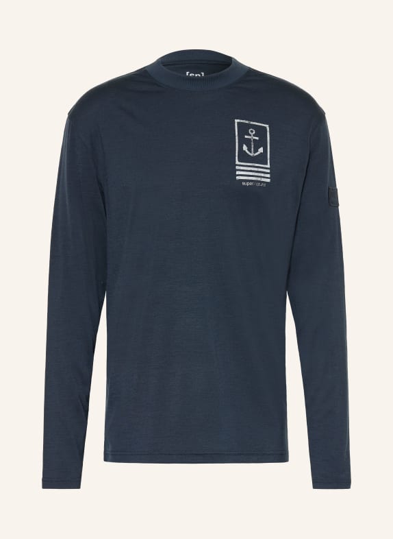 super.natural Koszulka funkcyjna LIL ANCHOR z wełną merynosową GRANATOWY