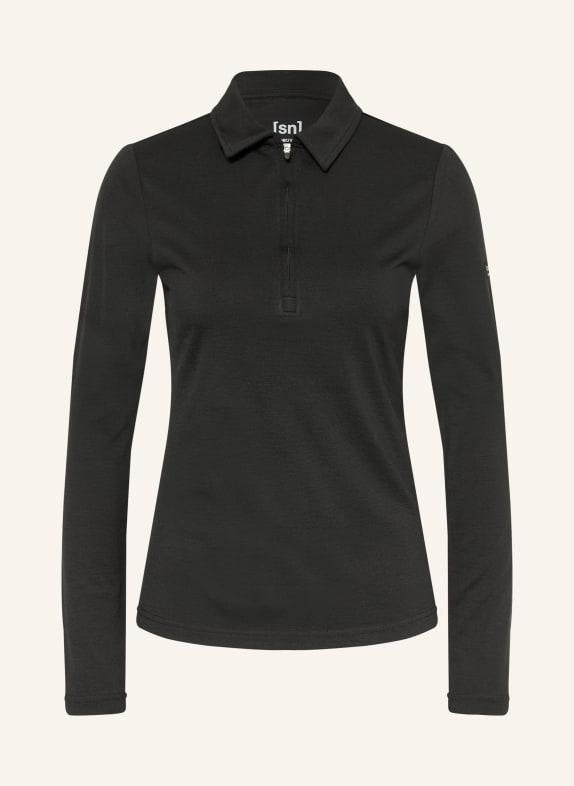 super.natural Funktions-Poloshirt LUX mit Merinowolle SCHWARZ