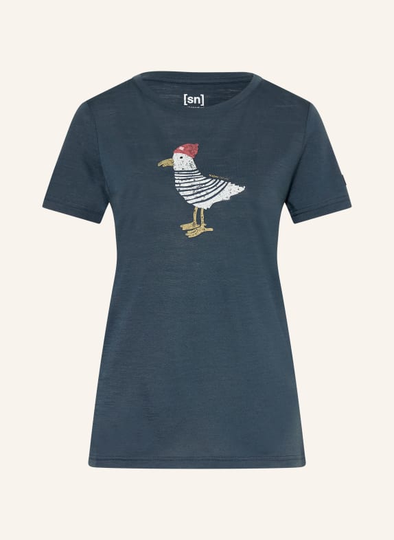 super.natural Funktionsshirt JONNY mit Merinowolle DUNKELBLAU / ROT / WEISS