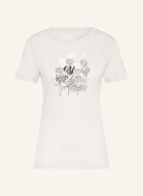 super.natural Funktionsshirt ORCHID mit Merinowolle WEISS / BEIGE / GRAU