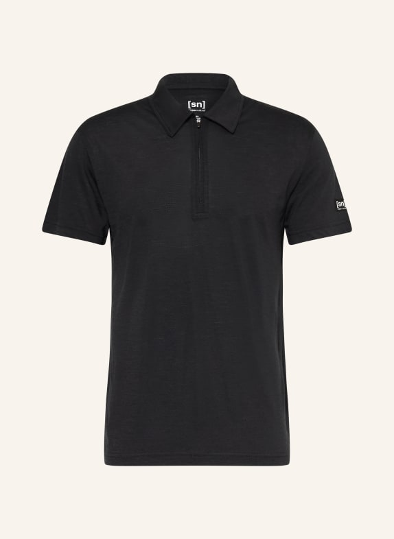 super.natural Funktions-Poloshirt mit Merinowolle SCHWARZ