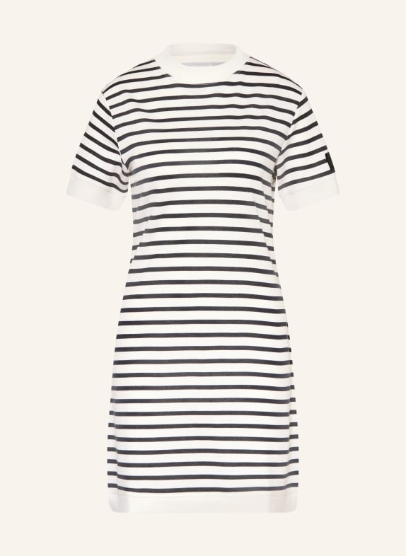 super.natural Outdoorové šaty CASUAL STRIPE s merino vlnou BÍLÁ / TMAVĚ MODRÁ