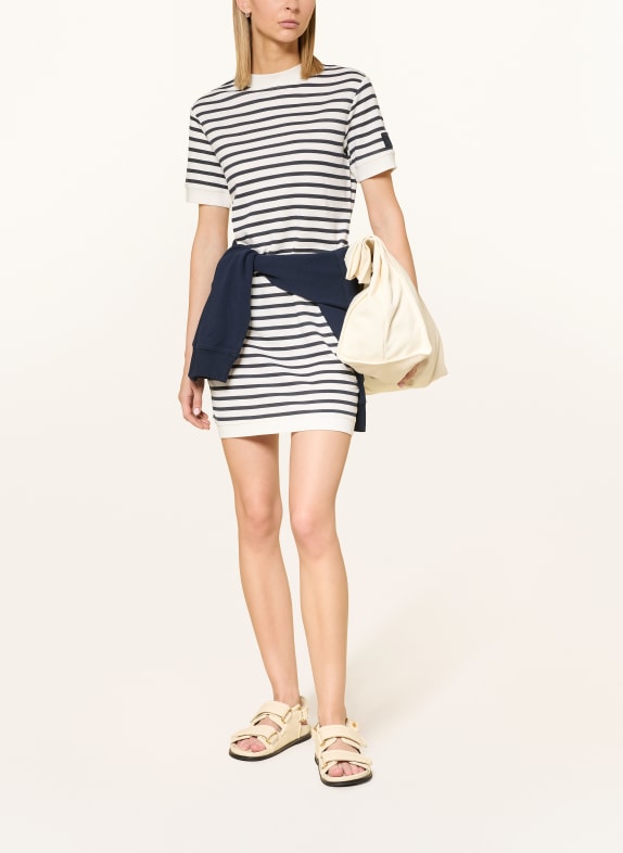 super.natural Outdoorjurk CASUAL STRIPE met merinowol WIT / DONKERBLAUW