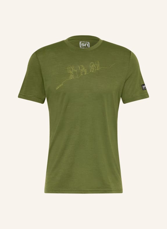 super.natural Koszulka funkcyjna HIKING z wełną merynosową OLIWKOWY