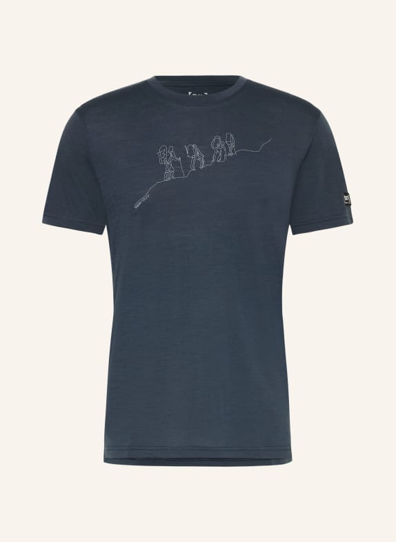 super.natural Funktionsshirt HIKING mit Merinowolle DUNKELBLAU / WEISS