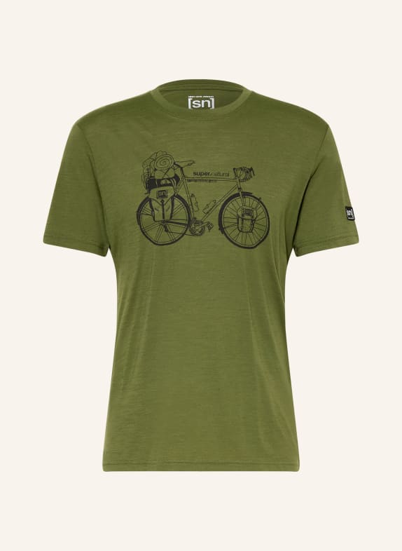 super.natural Koszulka funkcyjna WONDER WHEEL OLIWKOWY