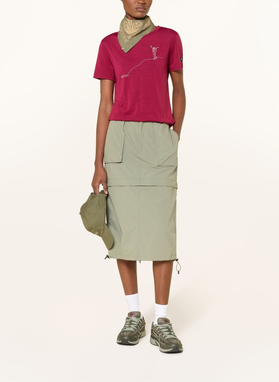 super.natural Functioneel shirt BERGGLÜCK met merinowol DONKERROOD
