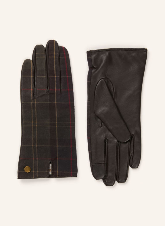 Barbour Leren handschoenen SCARLET MARRON FONCÉ / ROOD / KAKI