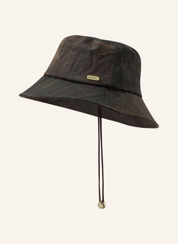 Barbour Chapeau de pêcheur HAZELWOOD GRIS FONCÉ / BEIGE / ROUGE FONCÉ