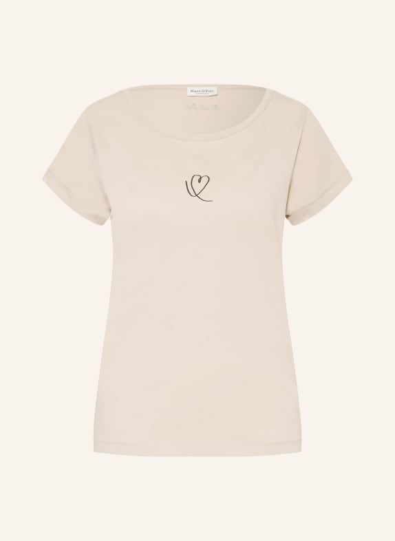 Marc O'Polo T-Shirt BEIGE / DUNKELBRAUN