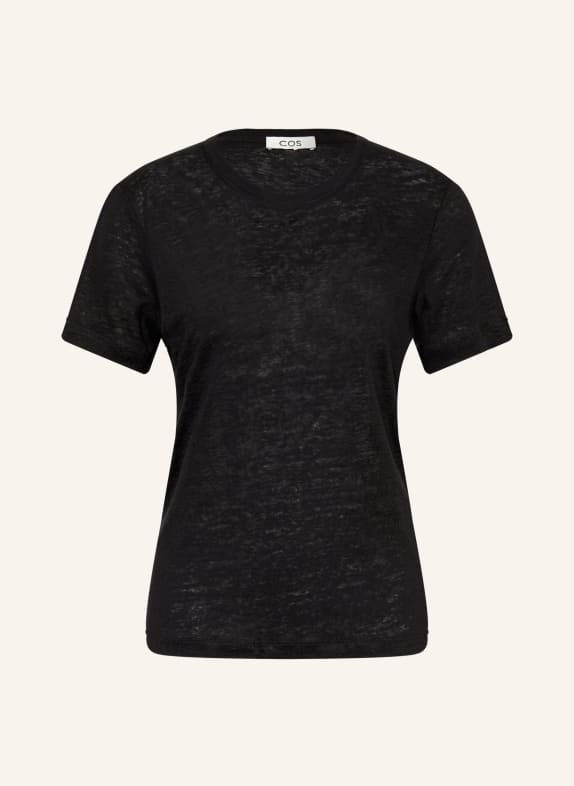 COS Linen T-shirt BLACK