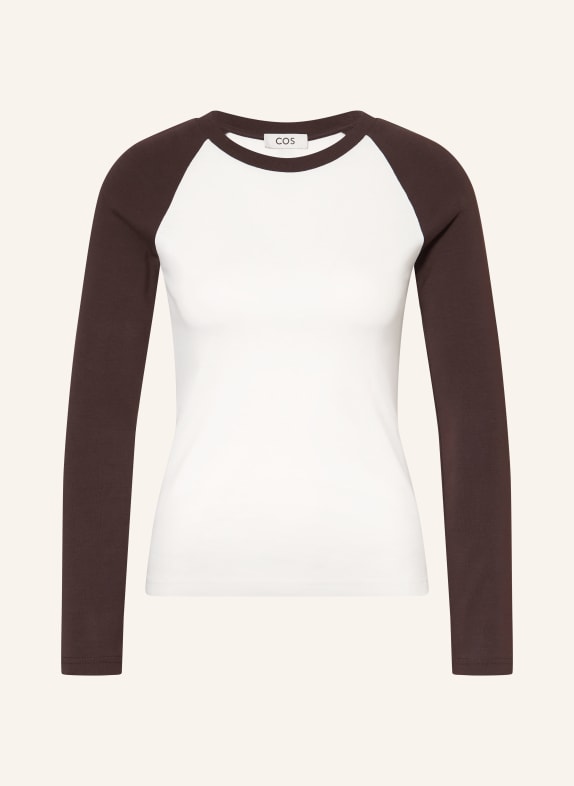 COS Long-sleeve DARK BROWN / WHITE
