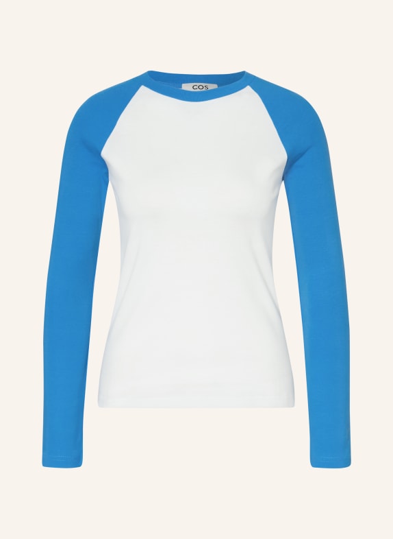 COS T-shirt à manches longues BLANC / BLEU