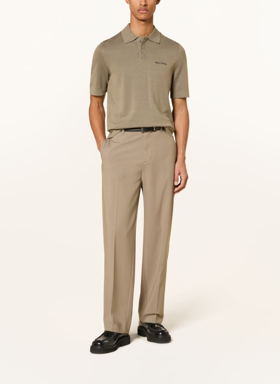 Marc O'Polo Strick-Poloshirt TAUPE