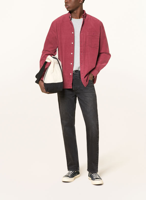 ARMEDANGELS Corduroy overhemd Regular Fit DONKERROOD