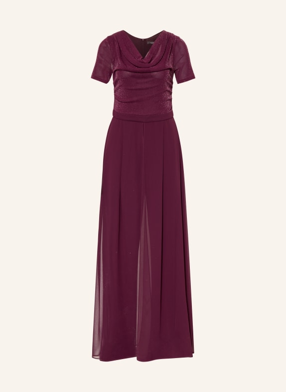 Vera Mont Jumpsuit im Materialmix mit Glitzegarn DUNKELROT