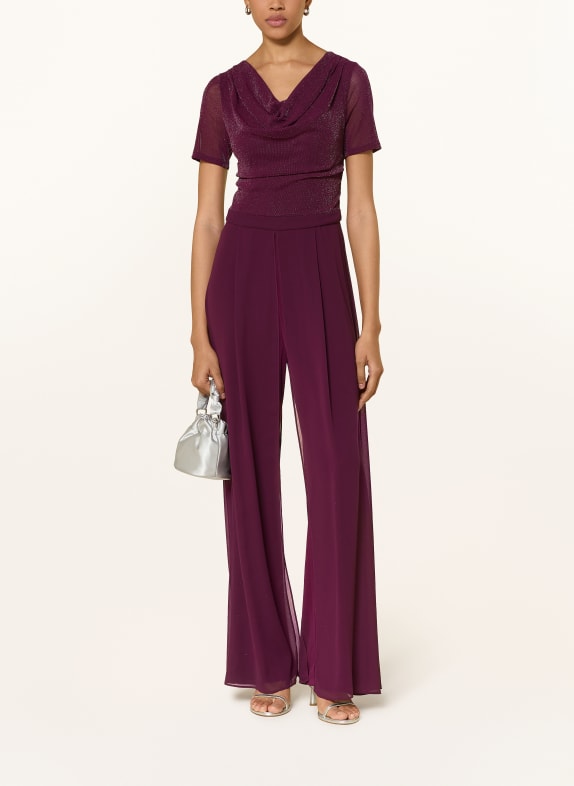 Vera Mont Jumpsuit van gemengde materialen met glinsterend garen DONKERROOD