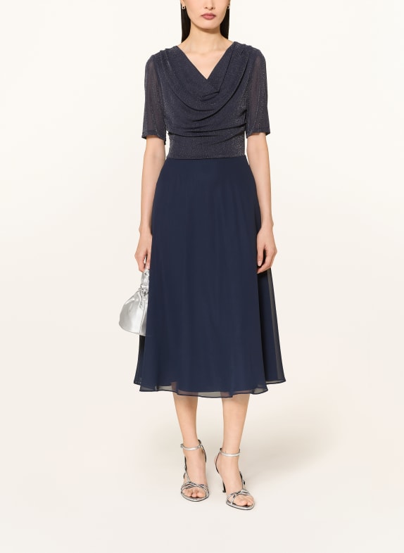 Vera Mont Kleid im Materialmix mit Glitzegarn DUNKELBLAU
