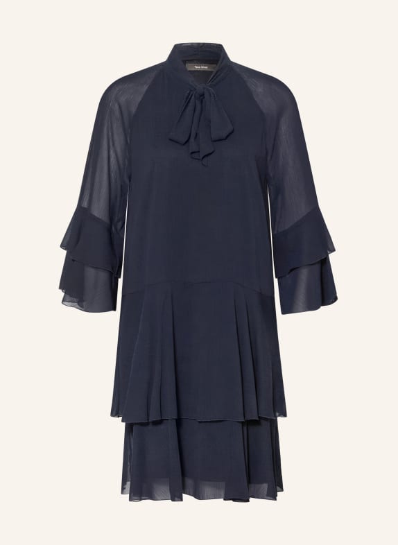 Vera Mont Cocktail dress with a bow and flounces DARK BLUE