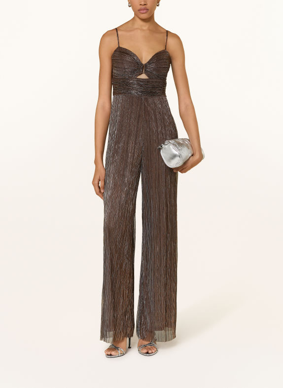 VM Vera Mont Jumpsuit mit Glitzergarn DUNKELBRAUN / SILBER / GOLD