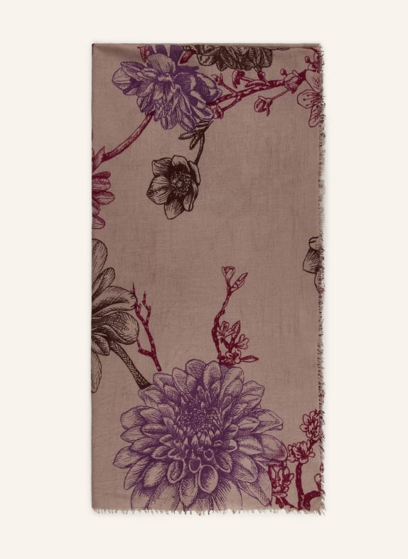 Mouleta Écharpe en cachemire TAUPE / MARRON FONCÉ / LILAS