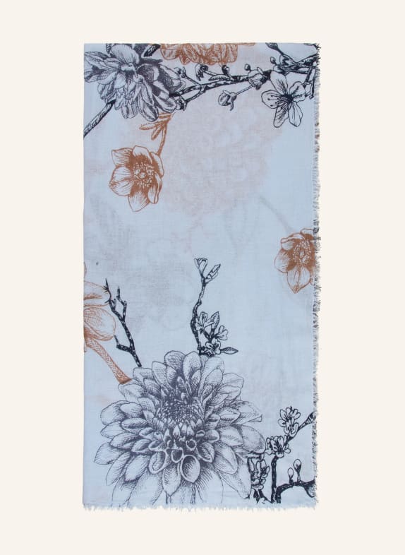 Mouleta Cashmere-Schal HELLBLAU / TAUPE / DUNKELGRAU