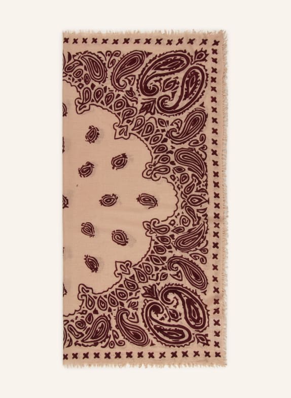 Mouleta Kašmírový šátek SVĚTLE HNĚDÁ / HNĚDÁ