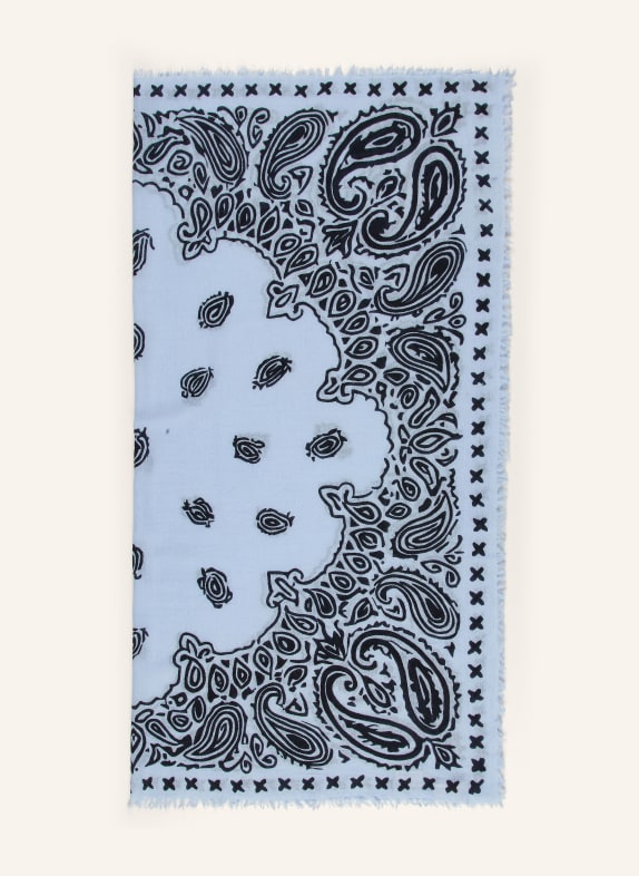 Mouleta Kašmírový šátek TMAVĚ MODRÁ / ČERNÁ