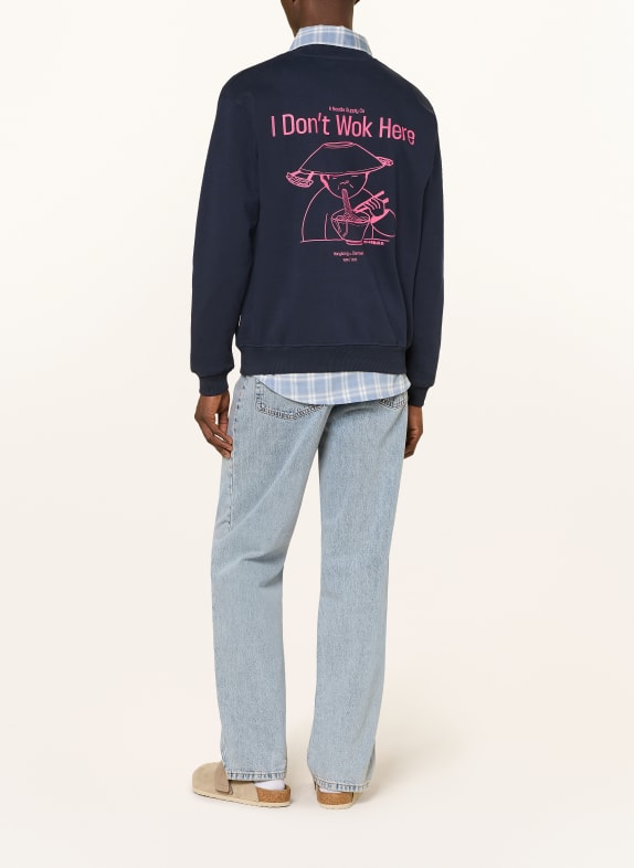 WOODBIRD Sweatshirt WBCANE MØRKEBLÅ / PINK