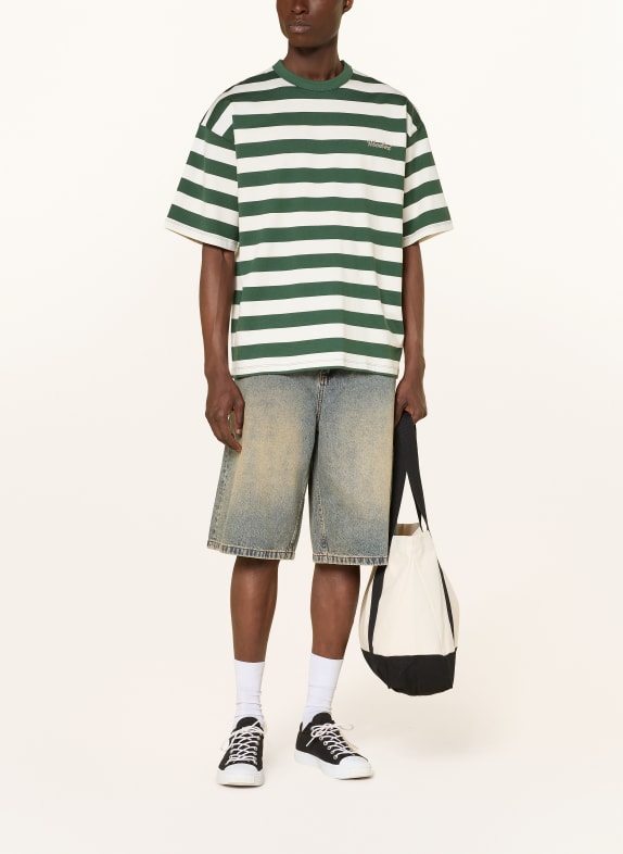 WOODBIRD T-shirt WBBEAM MØRKEGRØN / ECRU