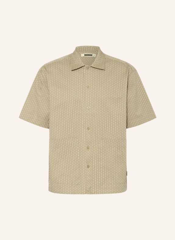 WOODBIRD Kurzarm-Hemd WBWANG SHIKO Comfort Fit HELLBRAUN / CREME