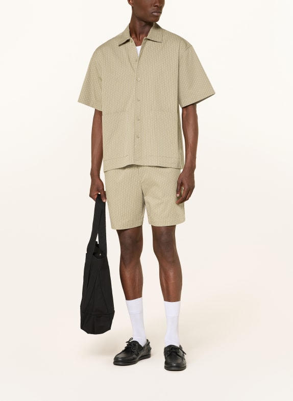 WOODBIRD Kortærmet skjorte WBWANG SHIKO Comfort Fit LYSEBRUN / CREME