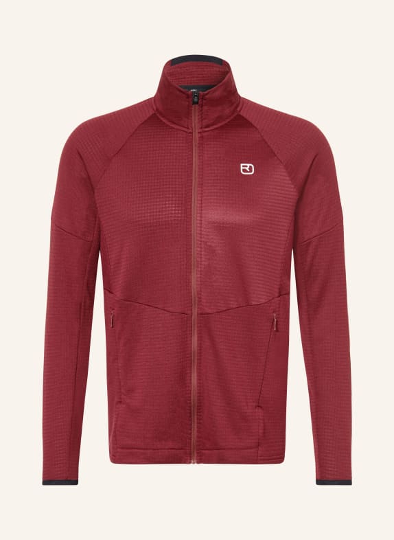 ORTOVOX Kurtka warstwowa FLEECE LIGHT GRID CIEMNOCZERWONY