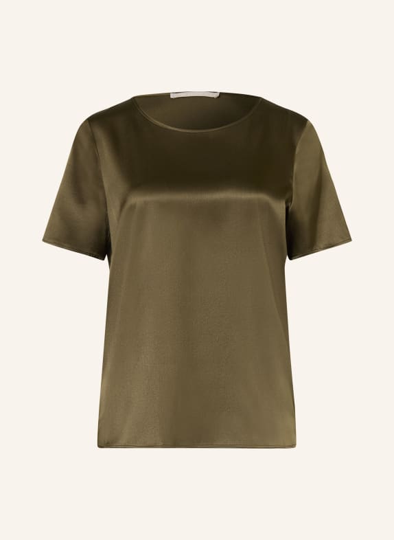 (THE MERCER) N.Y. Blusensirt aus Satin mit Seide DUNKELGRÜN