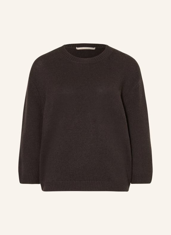 (THE MERCER) N.Y. Cashmere sweater with 3/4 sleeves DARK BROWN
