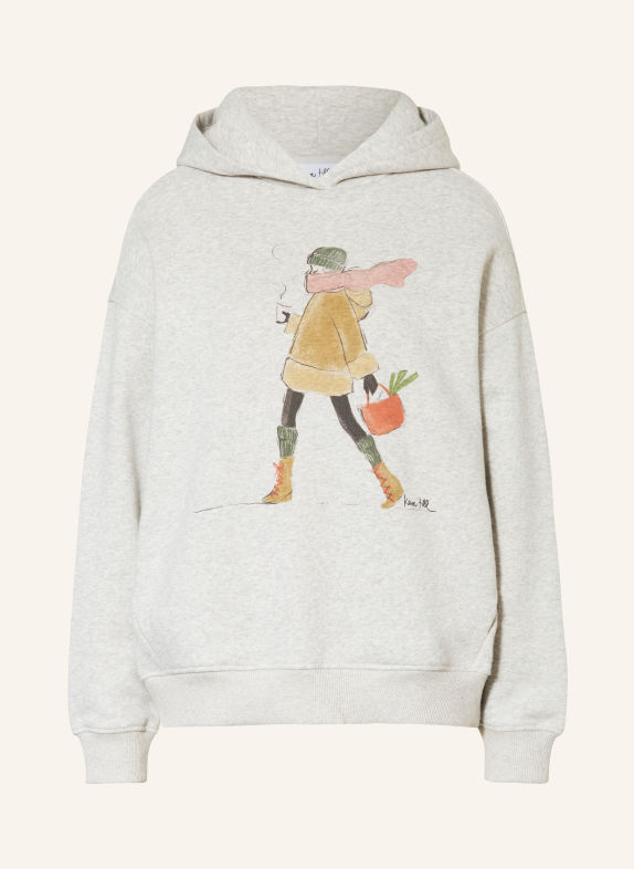 kera till Hoodie LIGHT GRAY / DARK YELLOW / GREEN