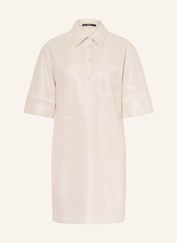 someday Hemdblusenkleid QOLIRA in Lederoptik CREME